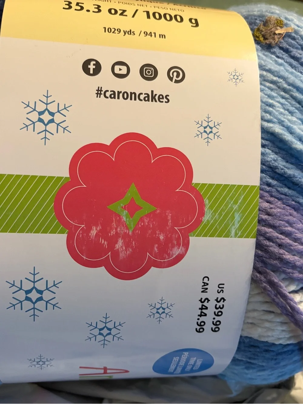 Caron Limited edition anniversary cake in the color frosted fairytale